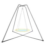 Portique de balan�oire m�tallique pour enfants gris 221x221x200 cm structure de jeu ext�rieur(sans nid ...