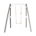 Axi portique simple en bois 1 balan�oire gris blanc 160x181x207cm