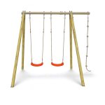 Portique bois poutre m�tal techwood premium piko 230 m ? 3 enfants avec corde � n?uds