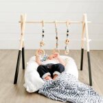 Portique dveil en bois - socit gym de jeu pour bb - taille 60 * 40 * 58cm - noir