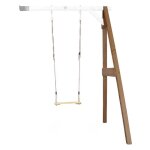 Portique mural en bois fsc axi avec balan�oire enfant - marron - 1 si�ge - ext�rieur