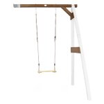 Portique mural en bois fsc blanc / marron avec balan�oire enfant - axi - 1 balan�oire - mixte - 160x171x207cm ...