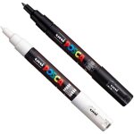 Posca pc - 1m marqueurs pour activité artistique marqueur pour tissu verre métal lot noir + blanc (1 ... Posca pc - 1m marqueurs pour activité artistique marqueur pour tissu verre métal lot noir + blanc (1 ...