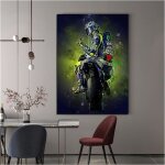 Poster de moto peinture mur art picture imprimer for salon dcoration murale dcoration de la maison ...