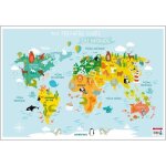 Poster - ma première carte du monde - 52 x 76 cm - décoration murale - animaux - enfant Poster - ma première carte du monde - 52 x 76 cm - décoration murale - animaux - enfant