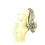 Postiche queue de cheval mi - longue grise - marque - mod�le - reflets - adulte - femme