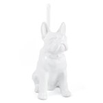 Pot � balai brosse wc chien ceramique blanc