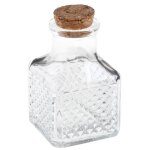 Pot carr vintage verre 4x4x7cm transparent