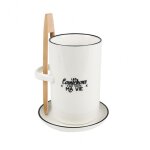 Pot � cornichons avec soucoupe et pince - 13 x 13 cm x h 15 cm