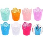 Pots  crayons - non spcifi - 7 pices - plastique - couleurs vives - grande capacit