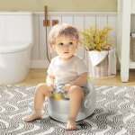 Pot enfant 3 en 1 si�ge amovible rev�tement en similicuir jusqu� 50 kg de 6 mois � 6 ans gris