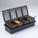 Pot � �pices - assaisonnement box set - 4 pi�ces - ps durable - design contemporain - antid�rapant