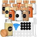 Pot à Épices carré en verre bocaux en verre bocaux hermétique ? lot de 12 120 ml Pot à Épices carré en verre bocaux en verre bocaux hermétique ? lot de 12 120 ml