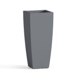 Pot de fleurs agave en r�sine carr� 33x33 cm h70 gris - plastique - 15 litres