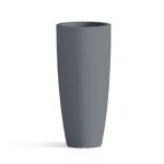 Pot de fleurs - agave - rond - rsine cologique - h90 cm -  40 cm - gris