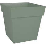 Pot de fleur carr� 40 cm - eda - toscane - 38 l - 39 x 39 x h. 39 cm - vert laurier