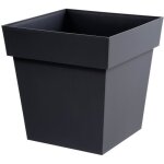 Pot de fleur carr 40 cm - eda ? toscane - 39 x 39 x h. 39 cm - 38 l - gris anthracite