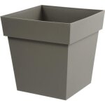 Pot de fleur carr 40 cm - eda ? toscane - 39 x 39 x h. 39 cm - 38 l - taupe