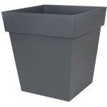 Pot de fleurs carr 50 cm ? eda - toscane ? 495 x 495 x h. 525 cm - 87 l ? gris anthracite
