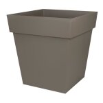 Pot de fleurs carr� 50 cm - eda - toscane - 87 l - 495 x 495 x h. 525 cm - taupe