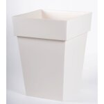 Pot de fleur carr� toscane - eda plastiques - 39x39xh53cm - 51l - lin
