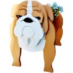 Pot de fleur de chien mignon - bouledogue jaune - jardinière extérieur grande taille Pot de fleur de chien mignon - bouledogue jaune - jardinière extérieur grande taille
