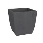 Pot de fleurs - eda - carr� diva basalt - 42 l - 435 x 435 x h. 442 cm - bac int�rieur amovible - gris ...