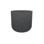 Pot de fleurs rond en plastique volcania up anthracite -  40 cm - eda