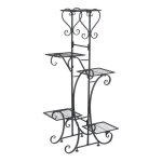 Pot de fleur tagres de support noir porte pot de plantes pied de 5 niveaux tagre escalier pour fleurs ...