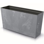 Pot de fleur gris jardiniere en plastique 77x40 cm beton structure avec stabilisateurs intrieur - extrieur ...