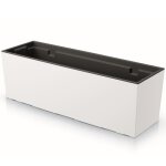 Pot de fleur jardiniere 77x24 cm bac de balcon r�sistant aux uv int�rieur - ext�rieur boite a fleur blanche ...