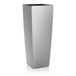 Pot de fleur lechuza cubico alto premium 40 - kit complet, argent métallisé Pot de fleur lechuza cubico alto premium 40 - kit complet, argent métallisé