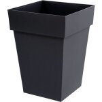 Pot de fleur mi - haut carré 40 cm - eda - toscane - 39 x 39 x h. 53 cm - 51 l - gris anthracite Pot de fleur mi - haut carré 40 cm - eda - toscane - 39 x 39 x h. 53 cm - 51 l - gris anthracite