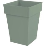 Pot de fleur mi - haut carr� 40 cm - eda - toscane - 51 l - 39 x 39 x h. 53 cm - vert laurier