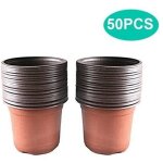 Pots de fleurs en plastique - 50 pcs - 15 cm - ppinires - marron - hauteur 13 cm - diamtre 15 cm
