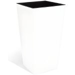 Pot de fleur en plastique carr - blanc - 62 cm de hauteur - capacit de 49l - bac intrieur de 23l