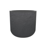 Pot de fleurs rond en plastique volcania up anthracite -  50 cm - eda