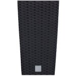Pot de fleurs - rato - carr� 20x20x37. 6cm - anthracite - plastique imitation rotin - 11. 4l