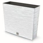 Pot de fleur rectangulaire blanc botle l 58 cm - r�sistant aux intemp�ries et aux uv