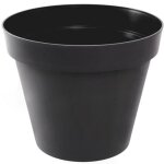Pot de fleur rond � 30 cm - eda - toscane - 10 l - int�rieur / ext�rieur - � 295 x h. 24 cm - gris anthracite ...