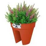 Pot de fleurs rond pour balcon 29 x 26 cm jardinire en plastique bac  fleurs pour jardin extrieur