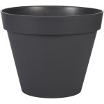 Pot de fleur rond - eda - toscane - 23 l - int�rieur / ext�rieur - � 40 x h. 32 cm - gris anthracite