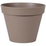 Pot de fleur rond - eda - toscane - 23 l - int�rieur / ext�rieur - � 40 x h. 32 cm - taupe