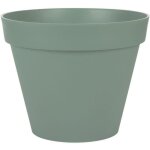 Pot de fleur rond - eda - toscane - 23 l - int�rieur / ext�rieur - � 40 x h. 32 cm - vert laurier