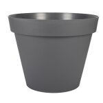 Pot de fleurs rond - eda - toscane - 76 l - � 60 x h 47 cm - gris anthracite