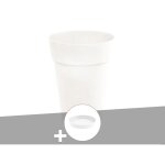 Pot de fleur rond toscane � 46 x h. 65 cm blanc + soucoupe - eda