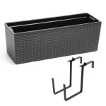 Pot de fleur a suspendre balcon jardiniere de balcon 56 cm graphite