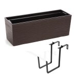 Pot de fleur a suspendre balcon jardiniere de balcon 56 cm mokka beige deco vagues Pot de fleur a suspendre balcon jardiniere de balcon 56 cm mokka beige deco vagues