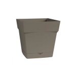 Pot de fleurs - toscane - taupe - 10. 2 l - avec soucoupe clipsee Pot de fleurs - toscane - taupe - 10. 2 l - avec soucoupe clipsee