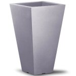 Pot de fleurs vnitien capri gris 35x35x55 cm carr en plastique robuste et rsistant aux intempries ...
